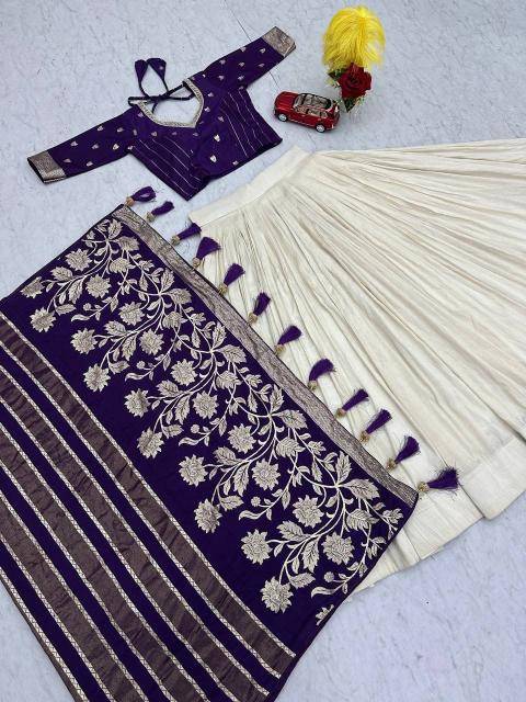Launching wedding Special Pc 560 jecard Purple Lehenga choli wholesale online